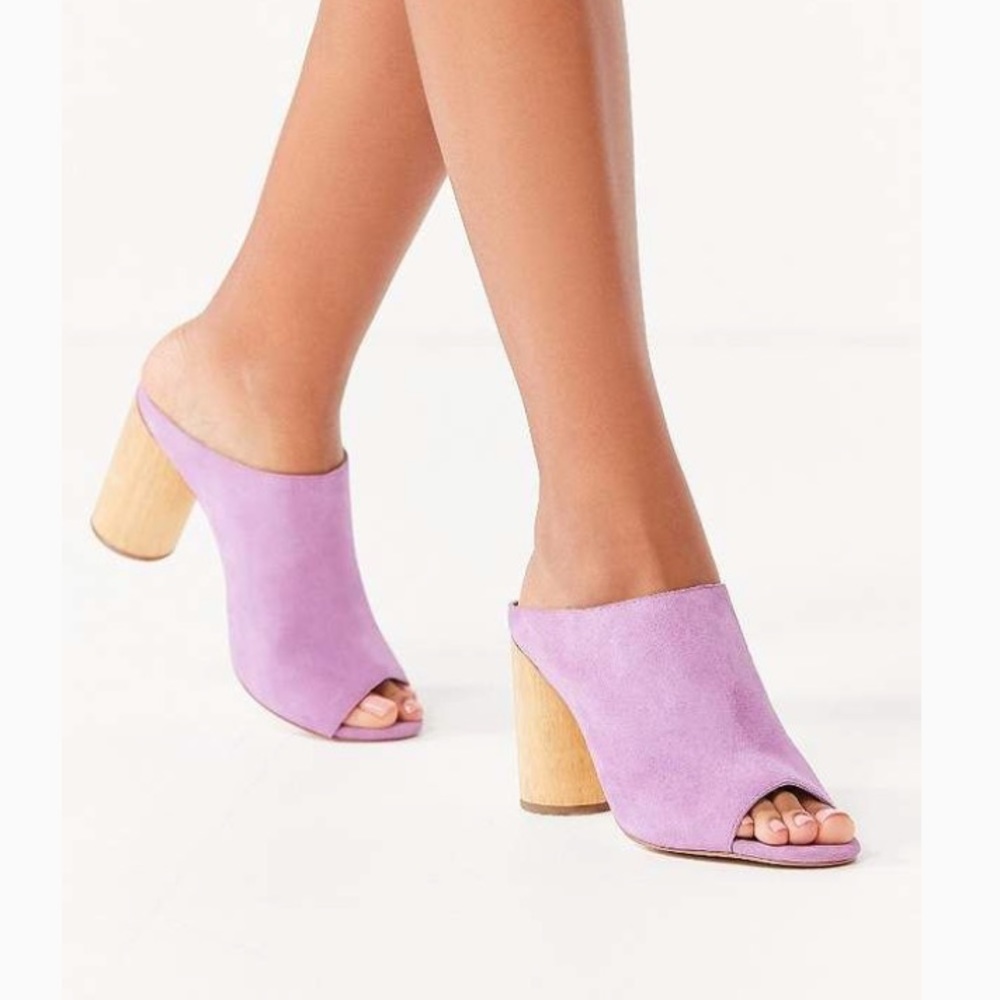 Poppy suede mule heel